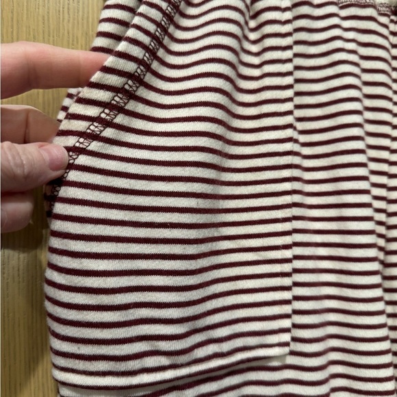 By the River Burgandy/Cream Cottonblend High Waist Jogger Pockets/ Large - Picture 4 of 11